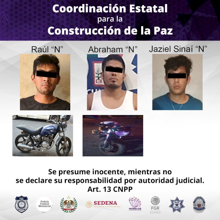 Policías detuvieron a tres y a menor en hechos distintos