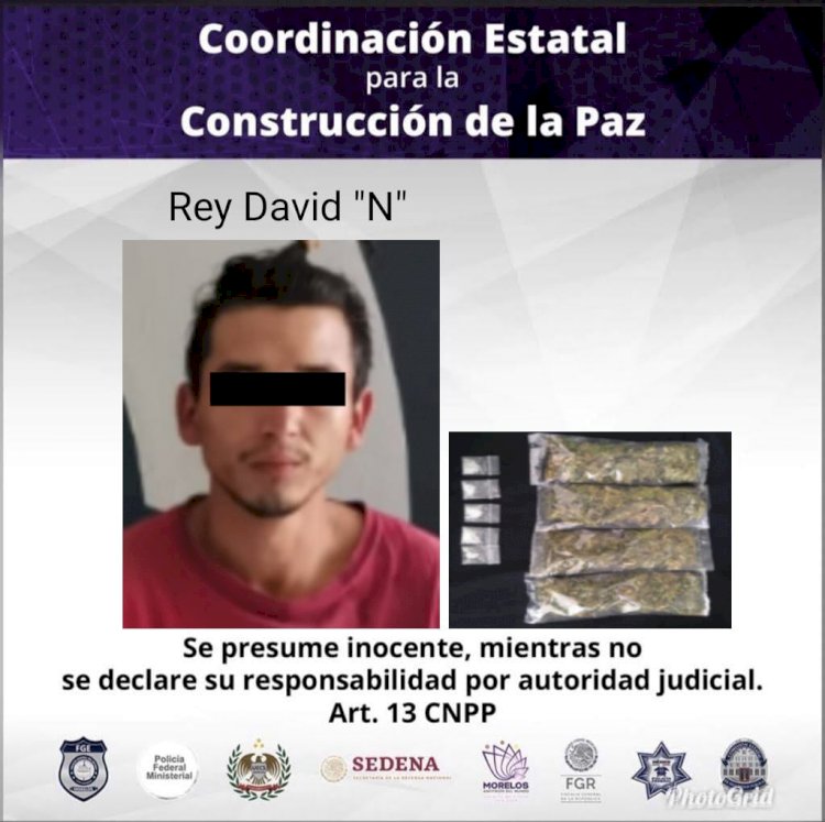 Atrapan a un individuo con marihuana y dosis de cristal