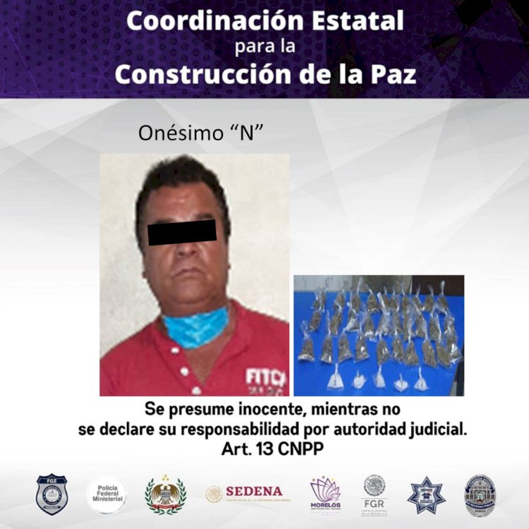 Cayó en Tepoztlán sujeto con 35 dosis de aparente cristal