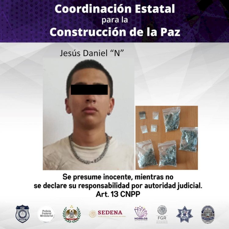 Daniel, presunto narcomenudista de Cuernavaca, detenido por la Policía