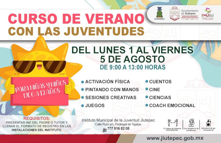 El gobierno de Jiutepec  ofrecerá cursos de verano